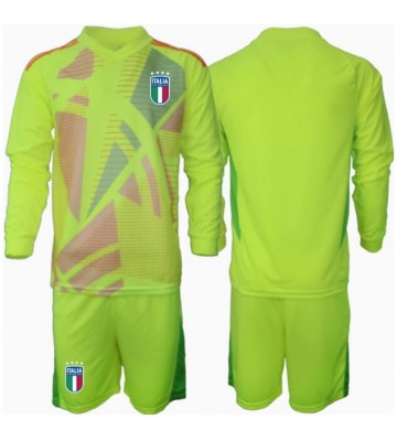 Italy Goalkeeper Replica Home Stadium Kit for Kids Euro 2024 Long Sleeve (+ pants)